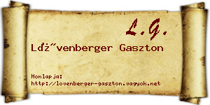 Lövenberger Gaszton névjegykártya